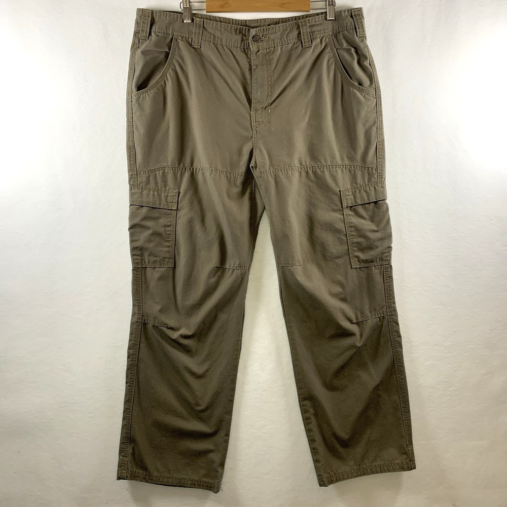 Berne Mens Ripstop Cargo Pants Sz 40x30 Khaki Gorpore Utility Workwear P9179TY